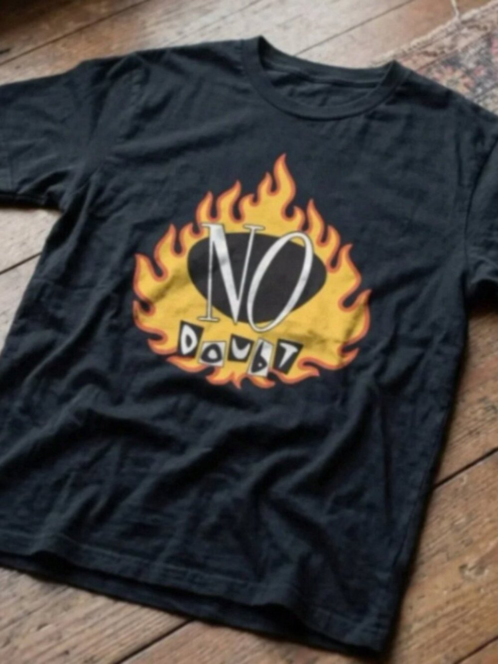 Vintage No Doubt Flame Logo Graphic Tee Y2K